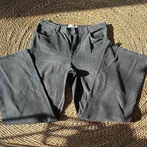 Free People Charcoal Straight Leg Jeans